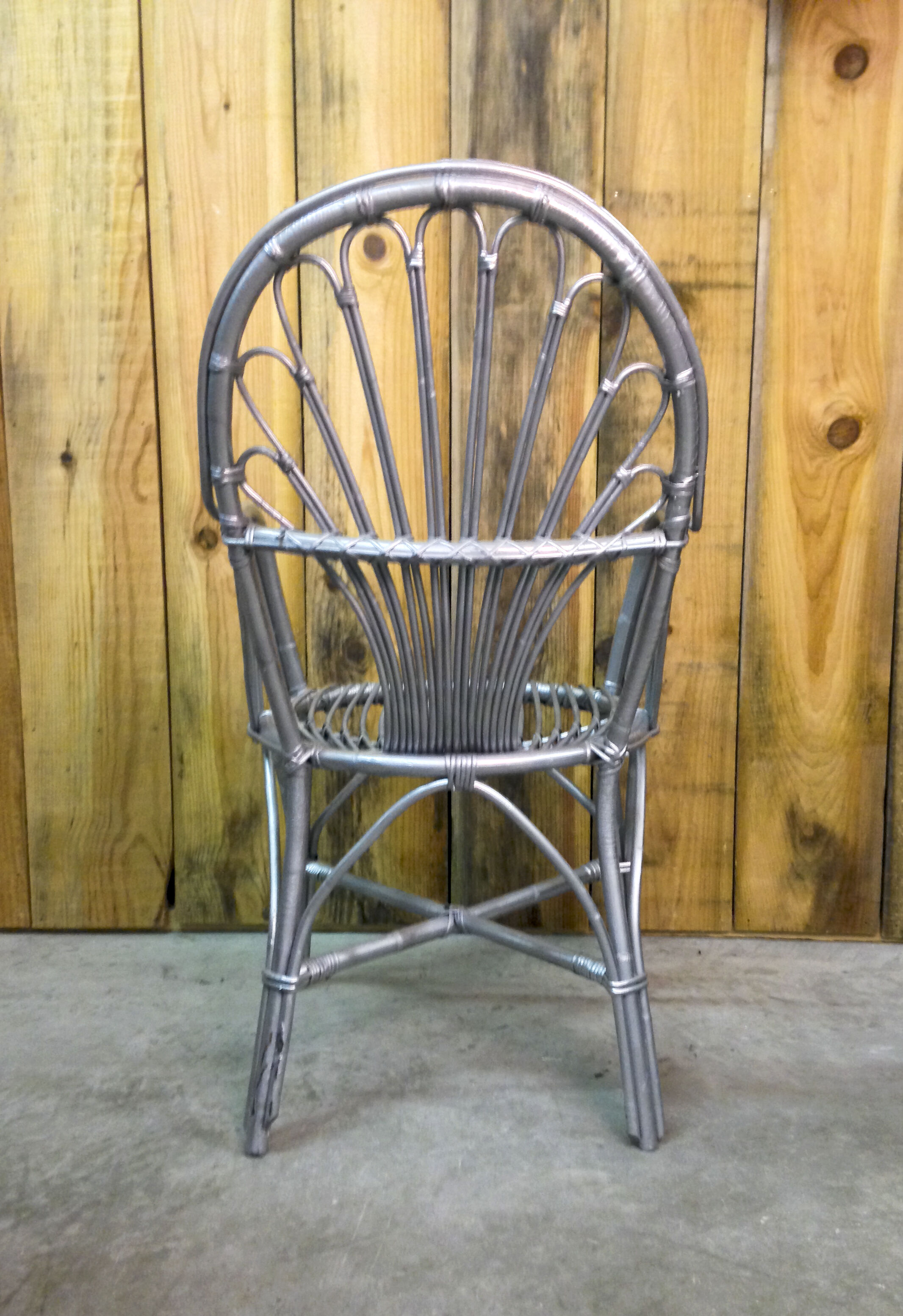 Fauteuil rotin & osier bras courbés