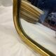Large vintage mirror brass gold rearview mirror  36x100cm
