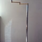 Floor lamp chrome and gold reader of the 70s