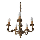 Bronze chandelier 5 branches 60s