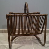 Bamboo vintage rattan magazine rack