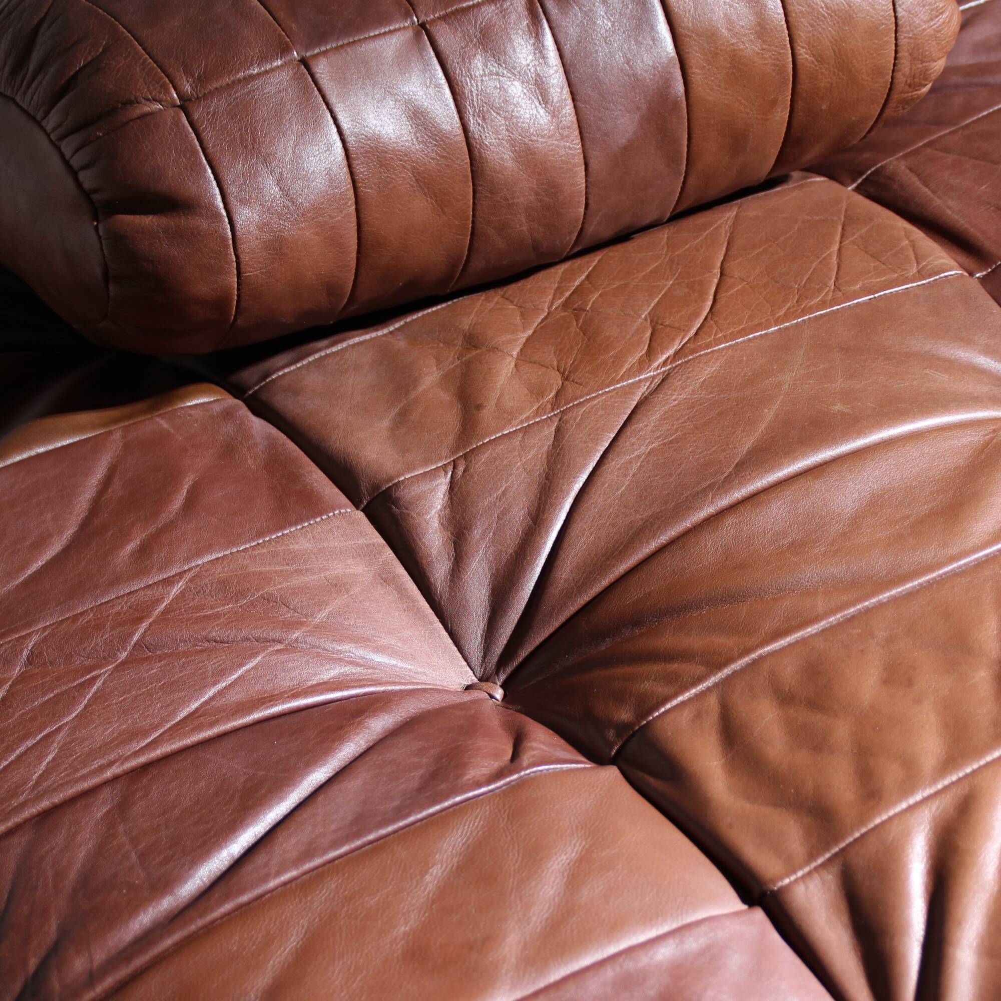 Daybed ‚DS-80‘ in Cognac Patchwork Leather by De Sede | Switzerland 1970s