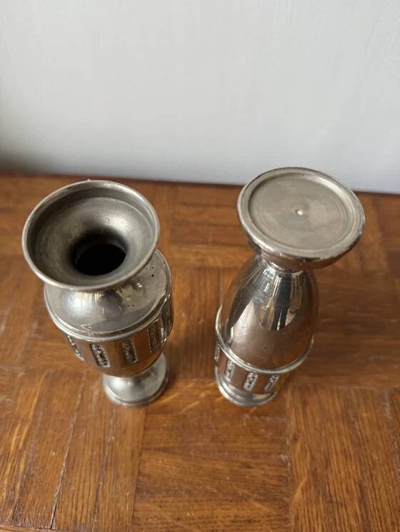 Pair of silver-plated vases/urns from the 1920s/30s.