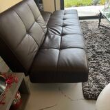 Brown leather Smala sofa