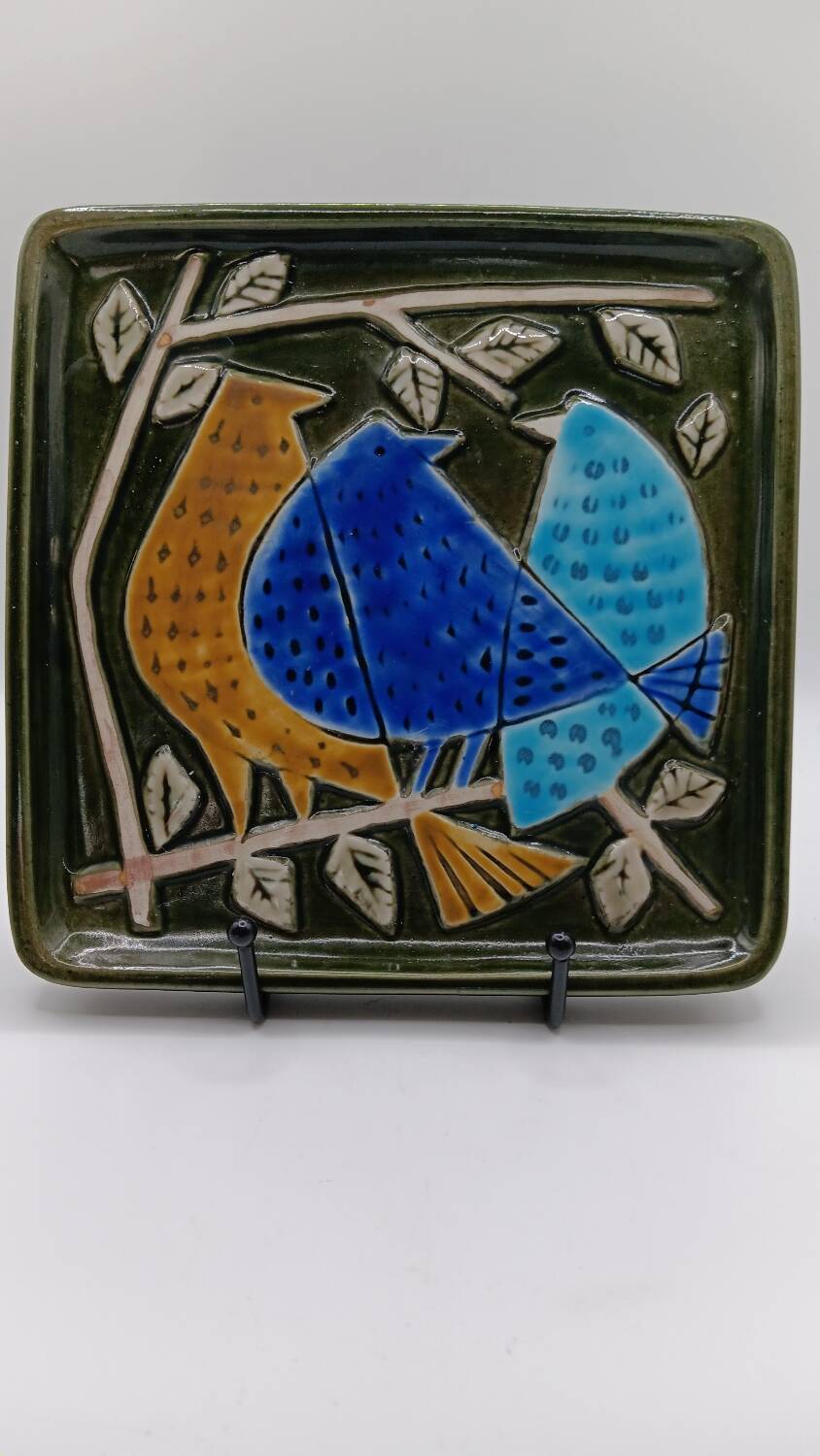 Enamelled plaque the 3 birds by Lisa Larson - Gustavsberg