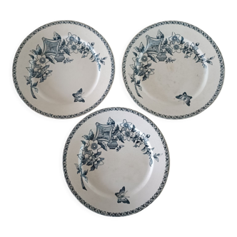 3 assiettes terre de fer Sarreguemines