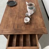 Table de ferme en pin 223 cm, années 70