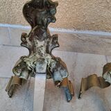 Louis XV style gilded bronze andirons