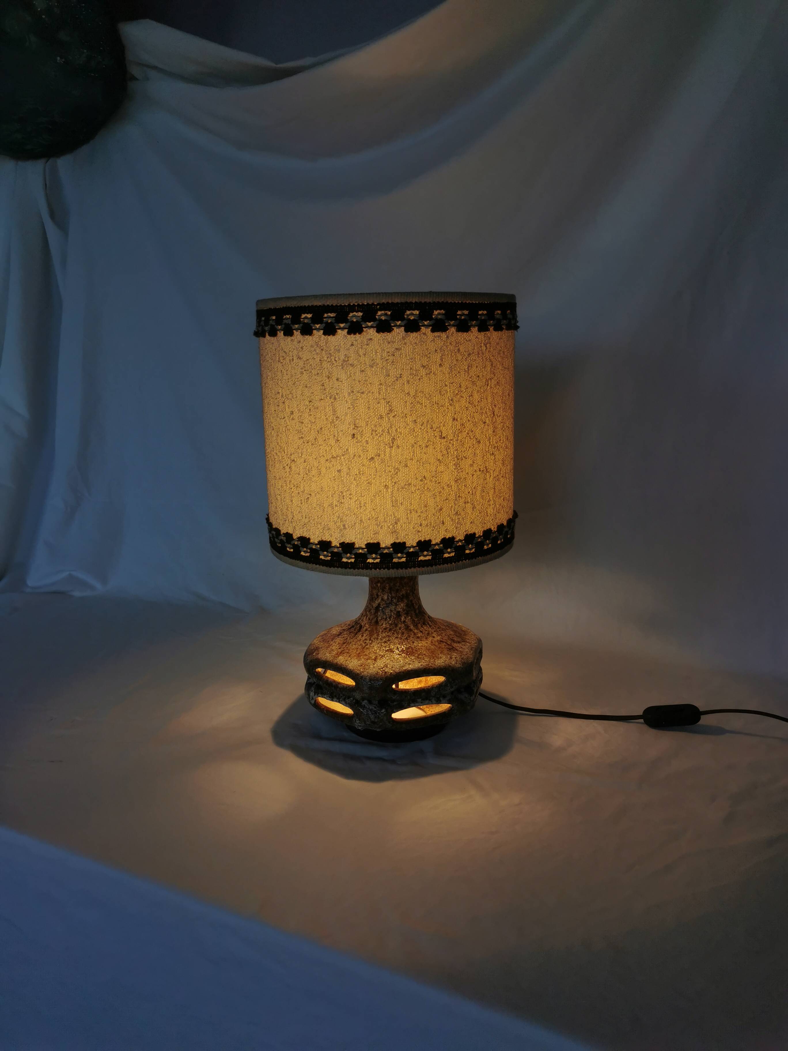 Openwork ceramic lamp, Stein Keramik, Germany, space age, 1960.