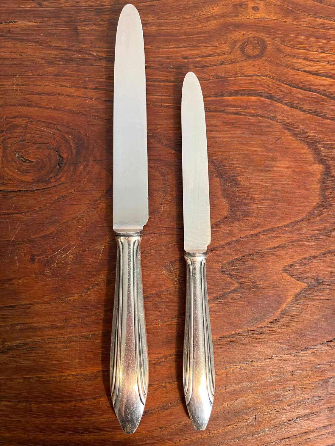 Box of 24 silver-plated knives French goldsmith Deetjen hallmark 100