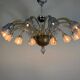 Venetian lustre in two-colour Murano glass, blue and gilded, circa 1990.