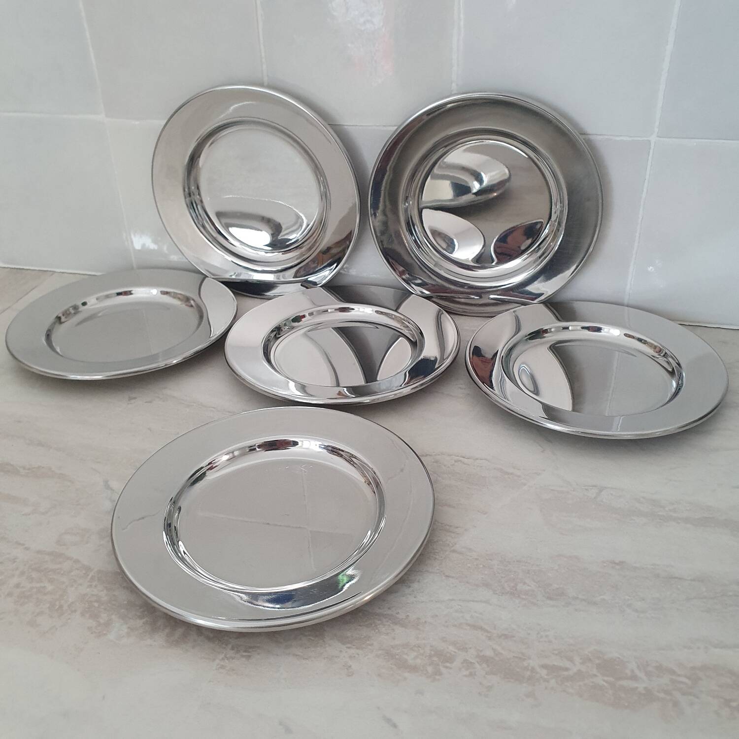 Alessi Alfra / Small presentation plates in 18/8 stainless steel