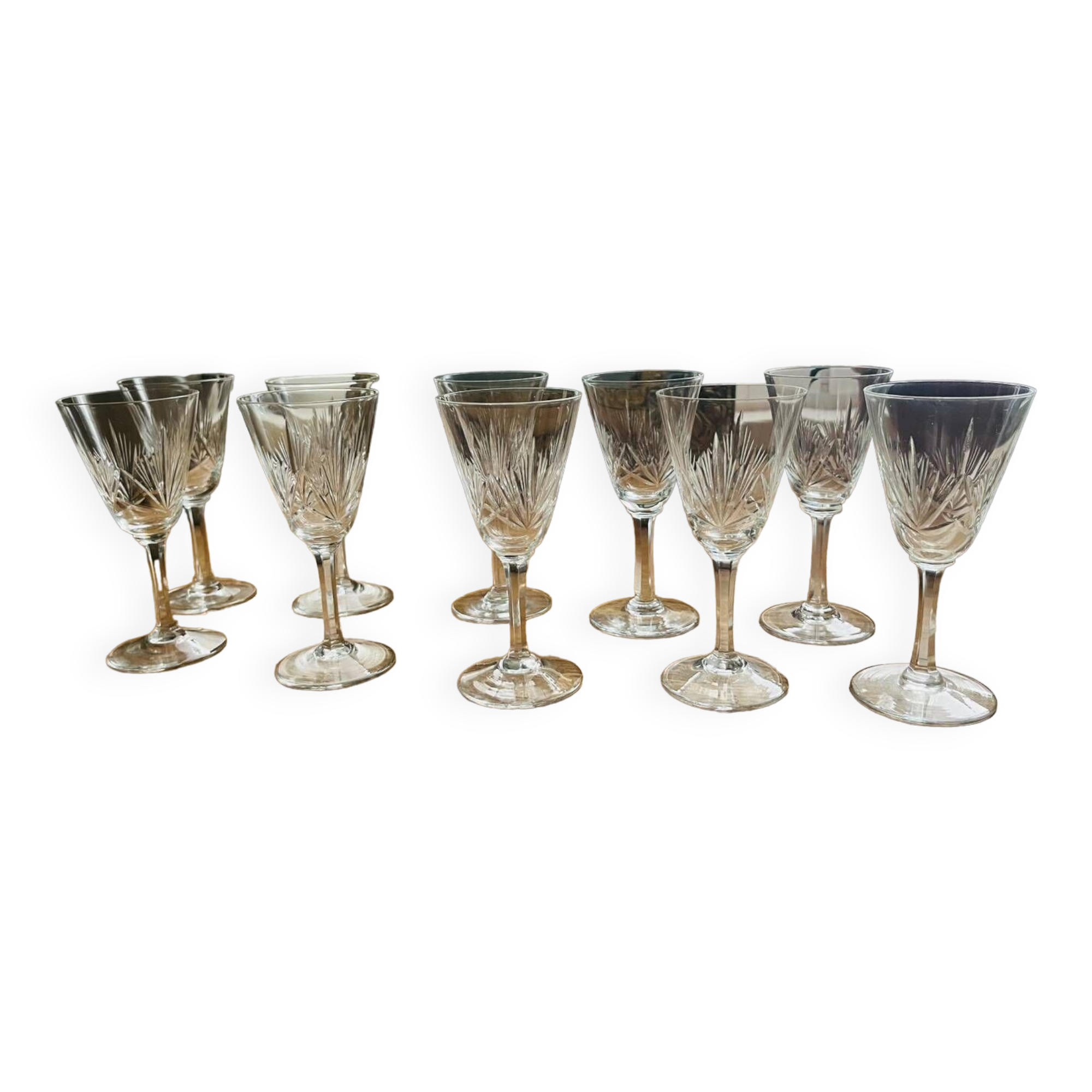 Cut crystal liqueur glasses