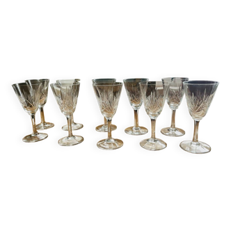 Cut crystal liqueur glasses