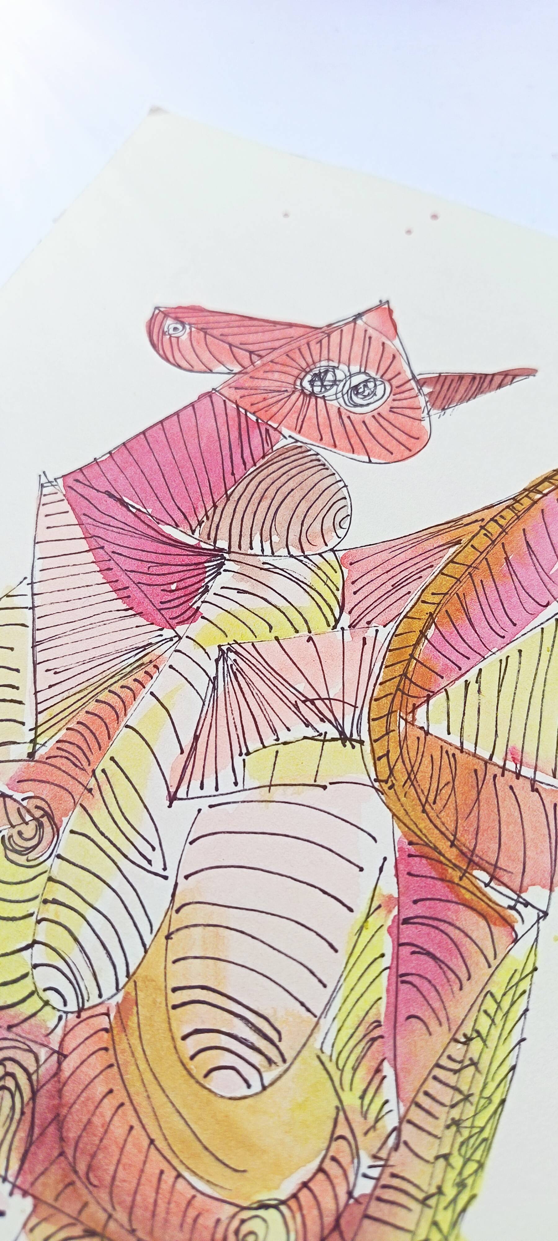 Peinture abstraite colorée – Acrylique sur papier – 24 × 34 cm