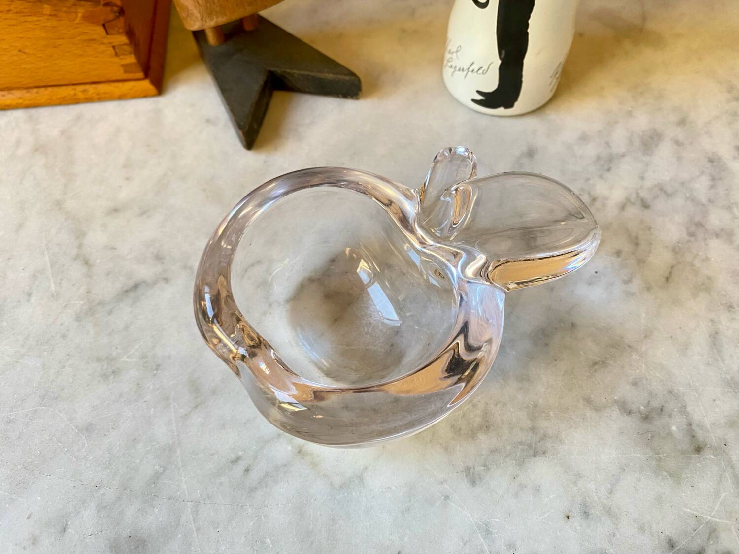 Cendrier pomme cristal de vannes France vintage années 70