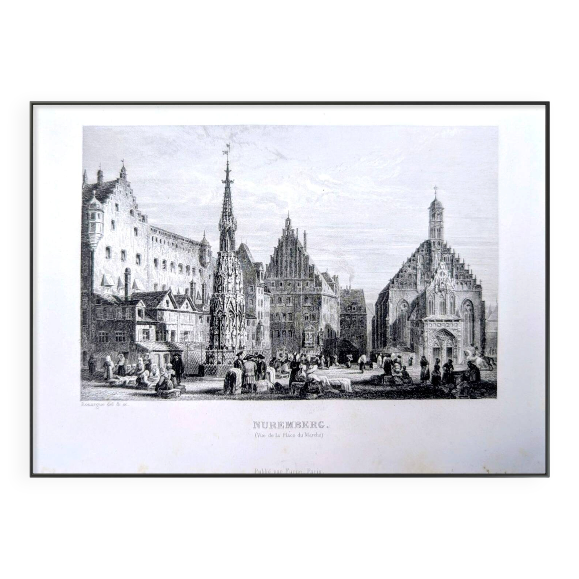 Nuremberg, vintage engraving, printed in 1841.