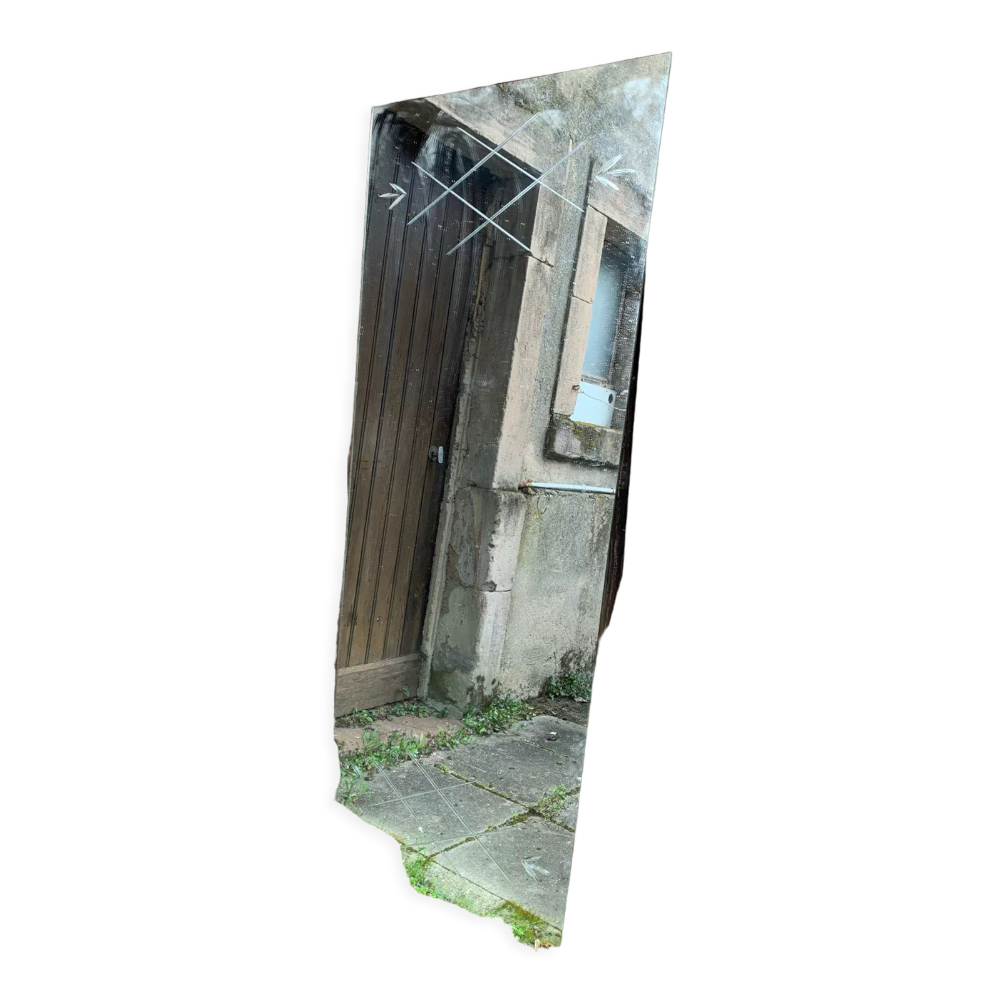 Marly brothers chiseled mirror in burgundy made in France 1950-1960