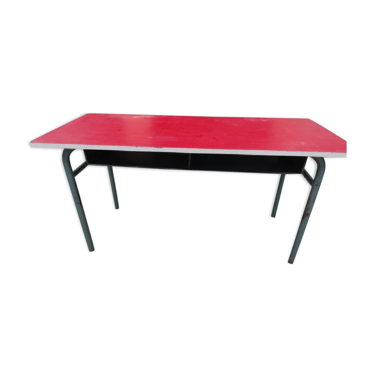 Metal and laminate table red