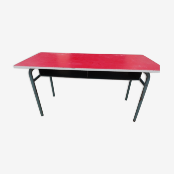 Metal and laminate table red