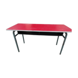 Metal and laminate table red