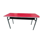 Table en métal et stratifié rouge