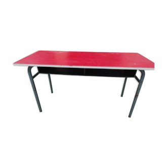 Metal and laminate table red