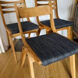 (Lot) 3 Compass Leg Chairs 1960s Scandinavian