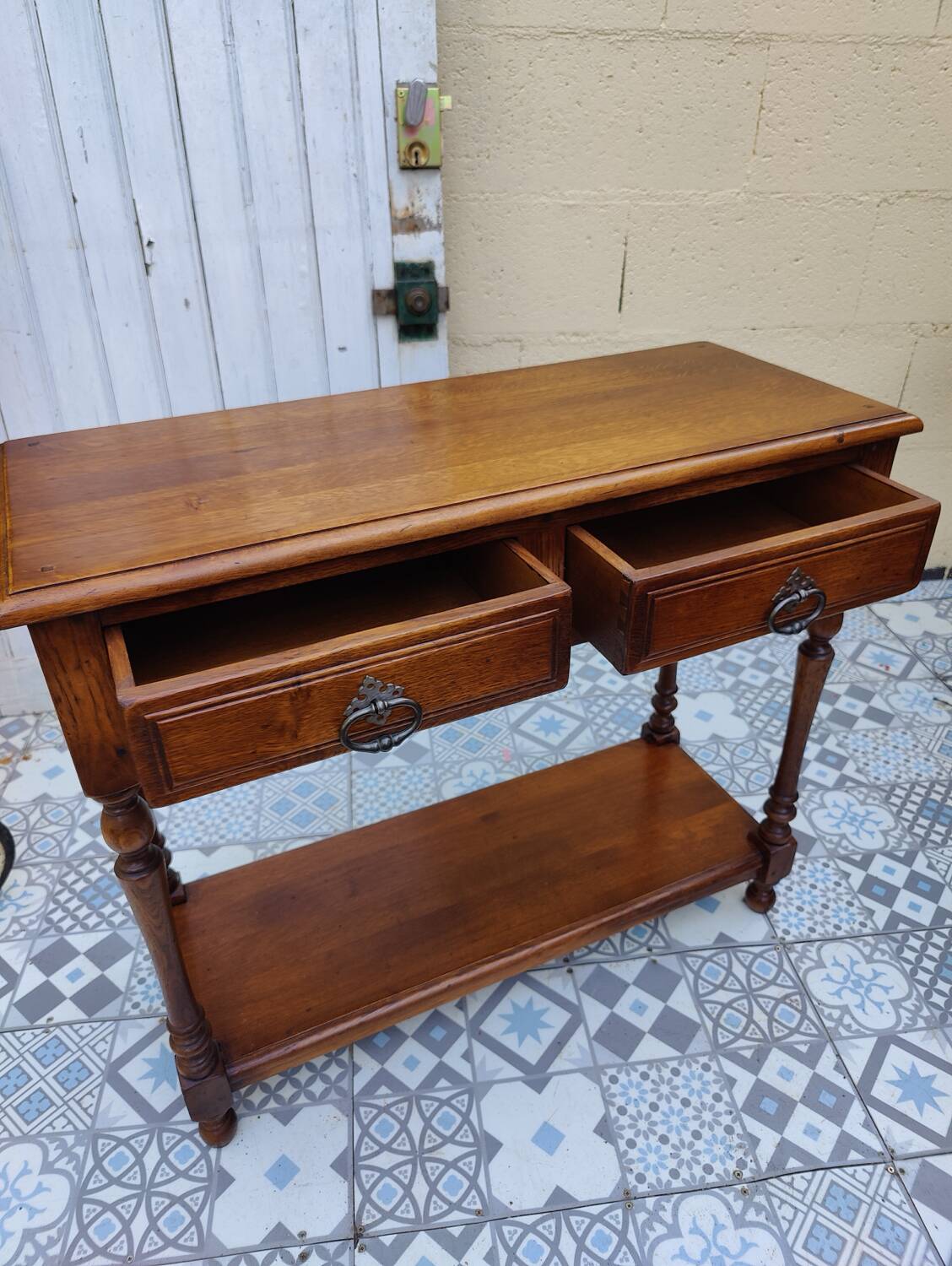 Console vintage bois massif