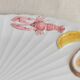 XL White Ceramic Oval Seafood Plate, 1980s Japan, Hand-Painted Relief, Vintage Decor