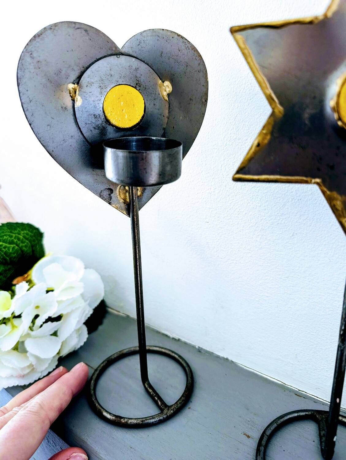 Pair of vintage candle holders
