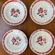 Set of 4 antique soup plates – burgundy floral decoration Badonvill