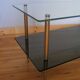Coffee table double top glass and base brass 60 years