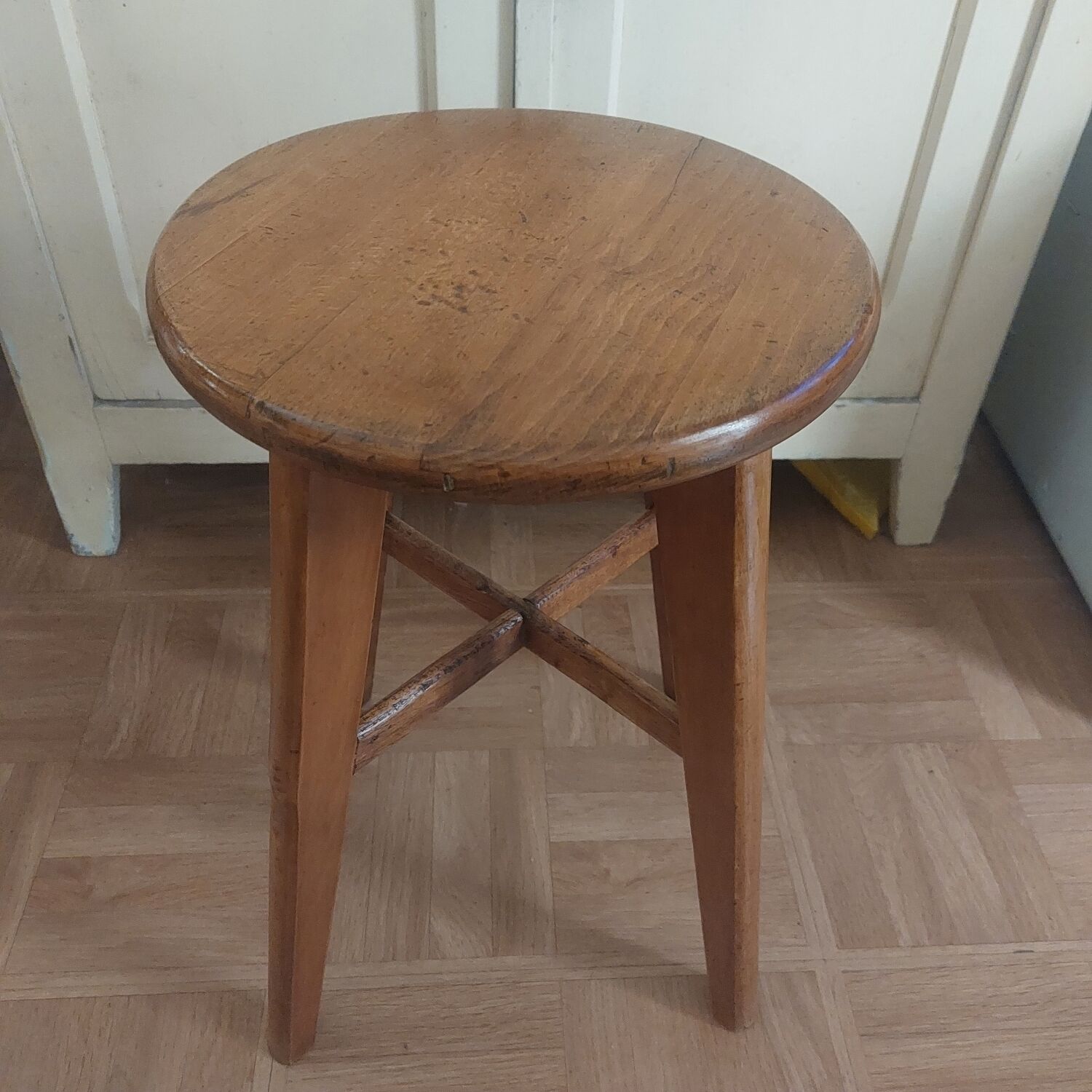 Natural wooden stool around year 60-70