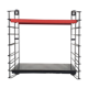 Red and black metal book shelves by Tomado, The Netherlands 1950's