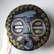 Masque Lune Africain Att. Luba/Baluba, Congo RDC, bois sculpté, perles