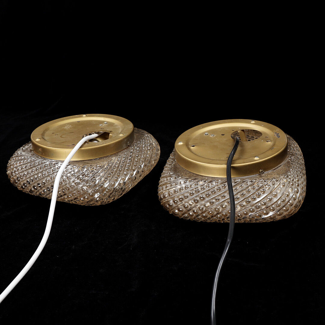 Pair of blown glass wall lamps, 1960/70