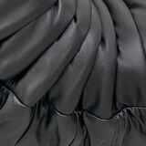 French black leather Togo lounge chair by Michel Ducaroy for Ligne Roset, 1970s