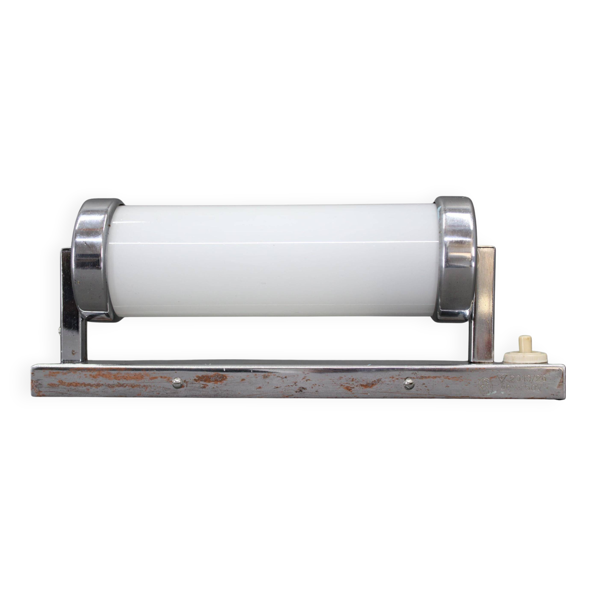 Czechoslovak Bauhaus Art Deco chrome tubular wall light, 1930s