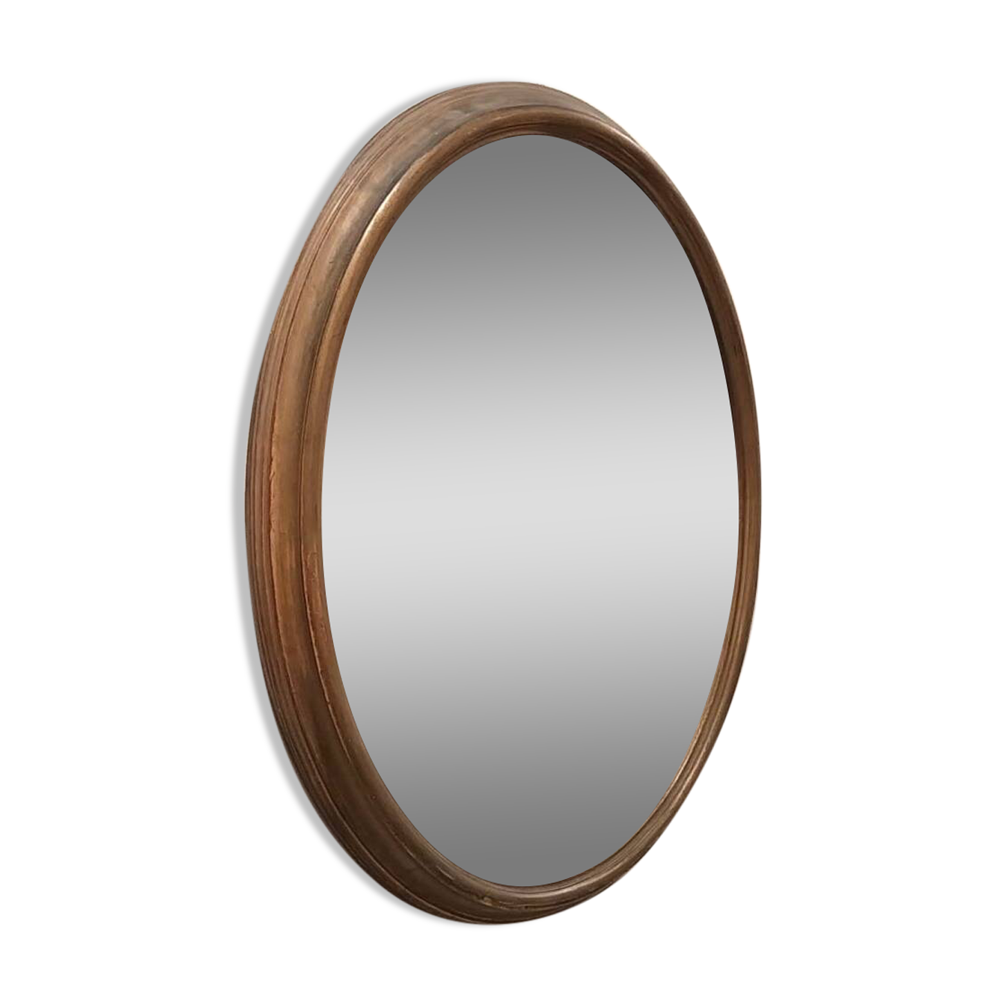 Vintage Oval Gold Mirror 80 cm – Elegant Wide Frame