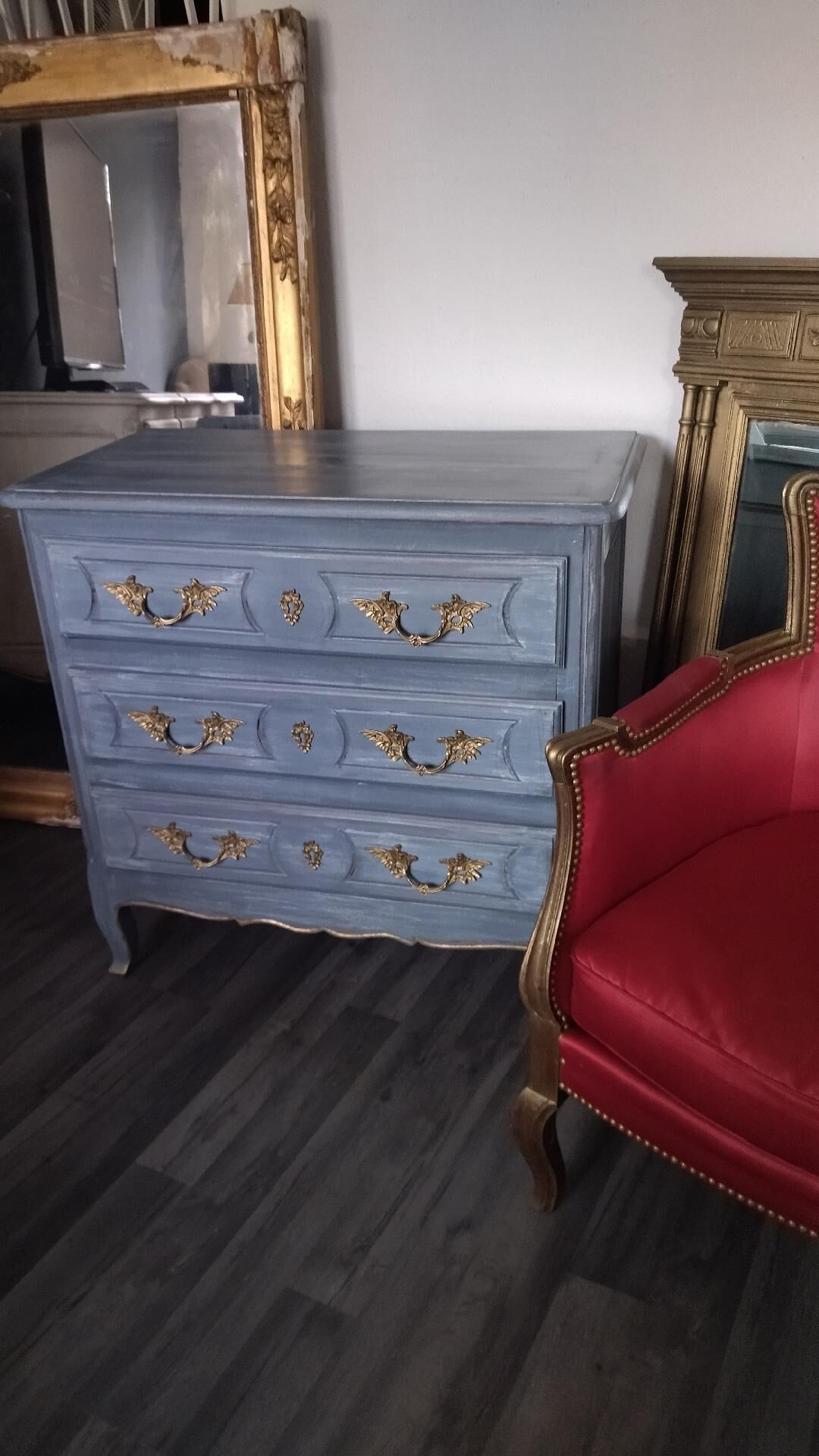 Louis XV style patinated chest of drawers
