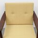 Mid-century walnut armchair in yellow 1960s