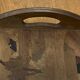 Large antique marquetry wooden platter