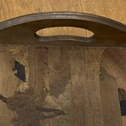 Large antique marquetry wooden platter