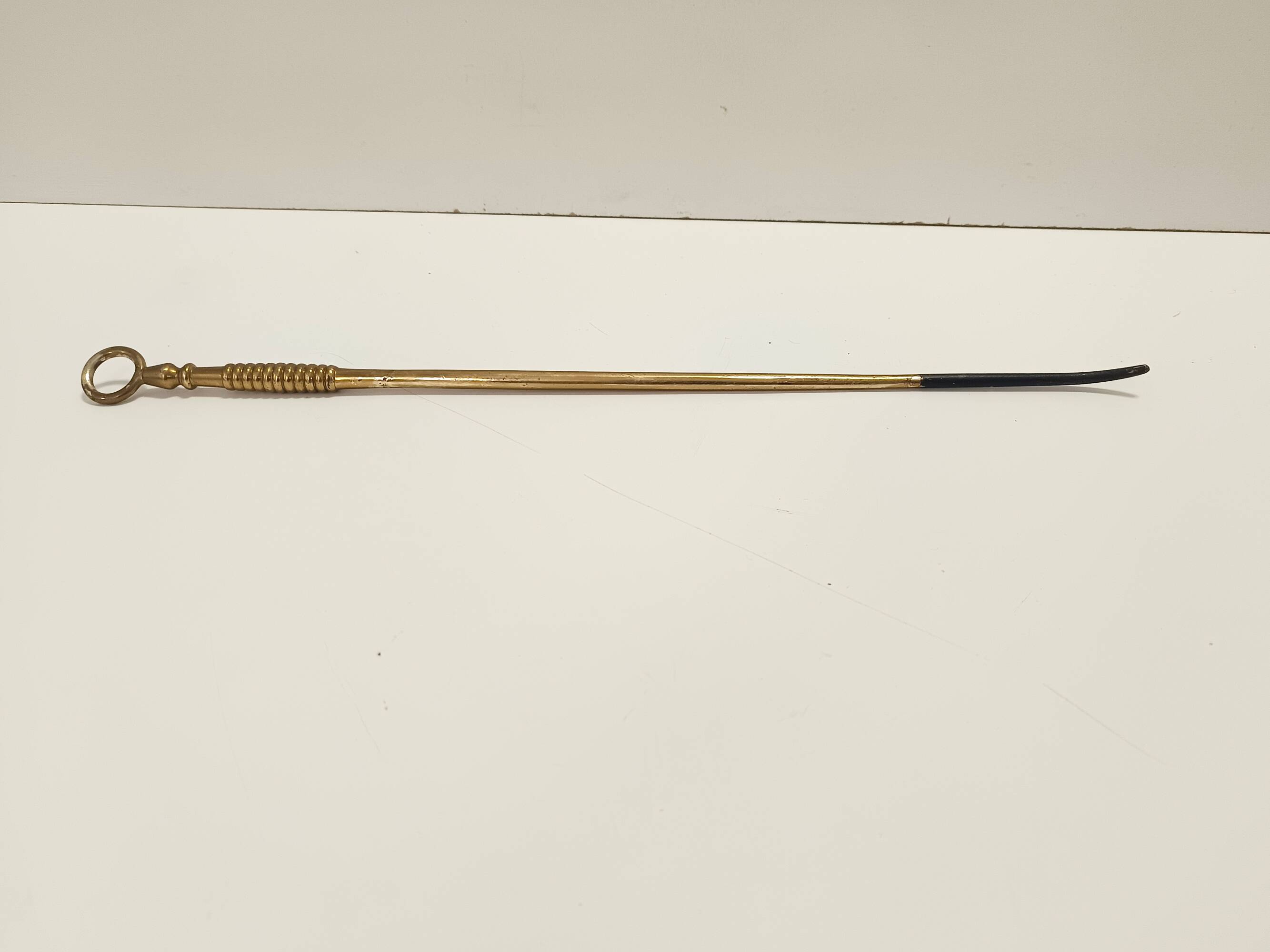 Brass, Iron and Thick Glass Fireplace Tools Set attr. to Fontana Arte