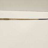 Ensemble d'ustensiles de cheminée en laiton, fer et verre épais, attribué à Fontana Arte