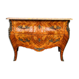 Marquetry chest of drawers two drawers in Louis XV style