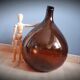 Demijohn 10L round dark brown blown glass