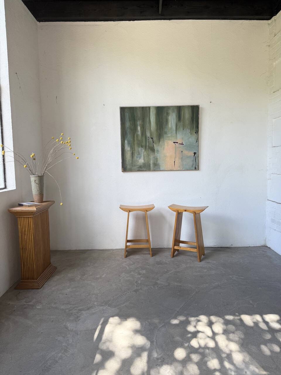 Toile abstraite nymphéas signée JP Perron, XXème