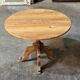 Round table in pitch pine and oak